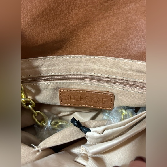 Jules Kae Lillian crossbody or clutch Purse, Butter soft Vegan leather camel - Picture 13 of 13